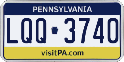 PA license plate LQQ3740