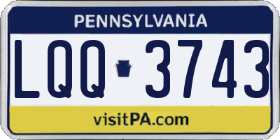 PA license plate LQQ3743