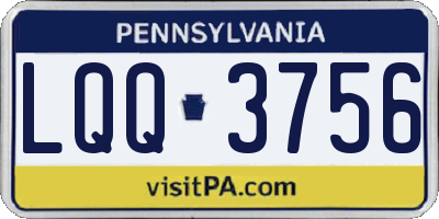 PA license plate LQQ3756