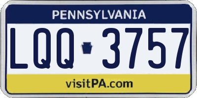 PA license plate LQQ3757