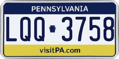 PA license plate LQQ3758