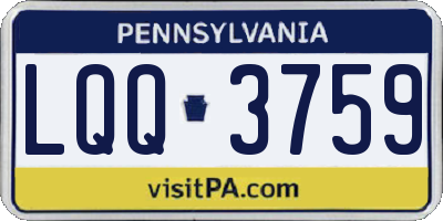 PA license plate LQQ3759