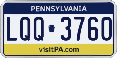 PA license plate LQQ3760