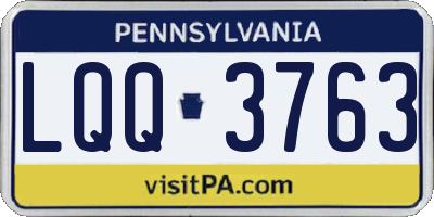 PA license plate LQQ3763