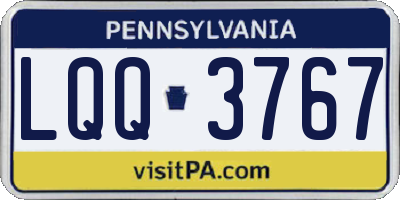 PA license plate LQQ3767