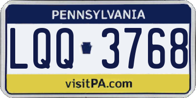 PA license plate LQQ3768