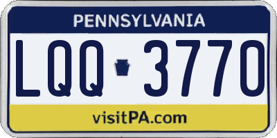 PA license plate LQQ3770