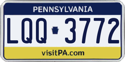 PA license plate LQQ3772