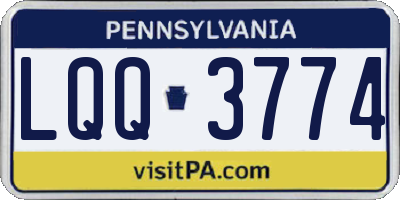 PA license plate LQQ3774