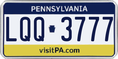 PA license plate LQQ3777