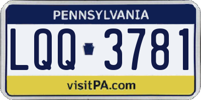 PA license plate LQQ3781