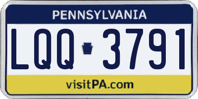 PA license plate LQQ3791