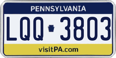 PA license plate LQQ3803