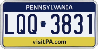 PA license plate LQQ3831