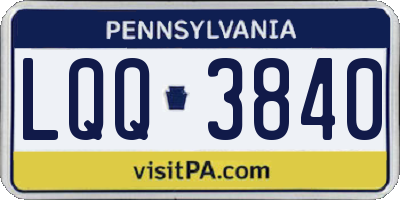 PA license plate LQQ3840