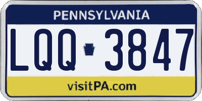 PA license plate LQQ3847