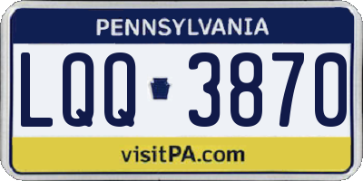 PA license plate LQQ3870