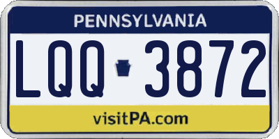 PA license plate LQQ3872