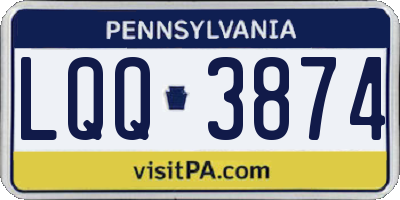 PA license plate LQQ3874