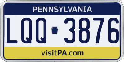 PA license plate LQQ3876
