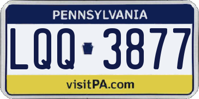 PA license plate LQQ3877