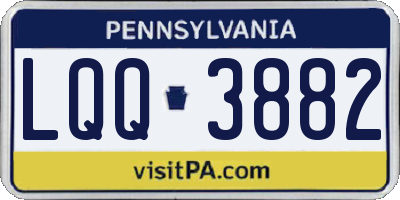 PA license plate LQQ3882