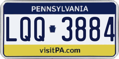 PA license plate LQQ3884