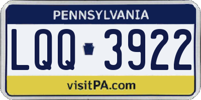 PA license plate LQQ3922