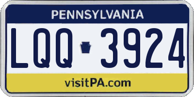 PA license plate LQQ3924