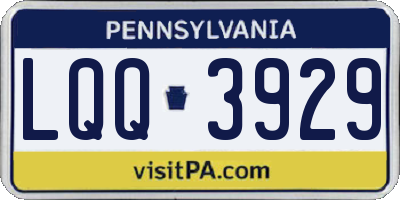 PA license plate LQQ3929