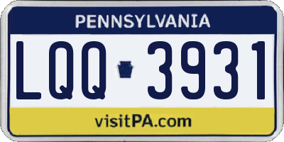 PA license plate LQQ3931