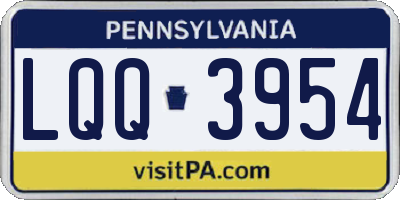 PA license plate LQQ3954