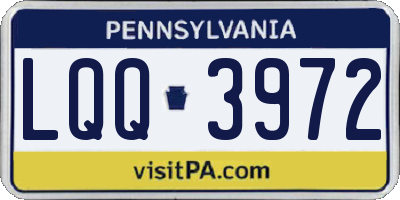PA license plate LQQ3972