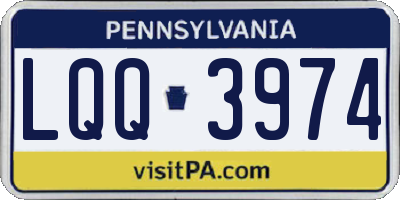 PA license plate LQQ3974