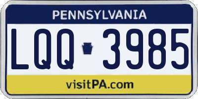 PA license plate LQQ3985
