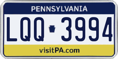PA license plate LQQ3994