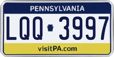 PA license plate LQQ3997