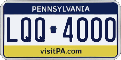 PA license plate LQQ4000