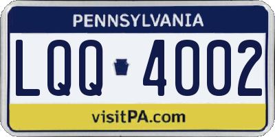 PA license plate LQQ4002