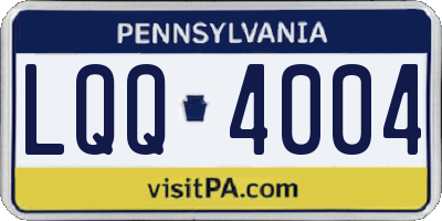 PA license plate LQQ4004
