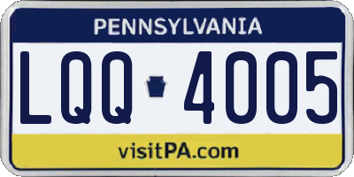 PA license plate LQQ4005