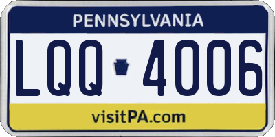 PA license plate LQQ4006