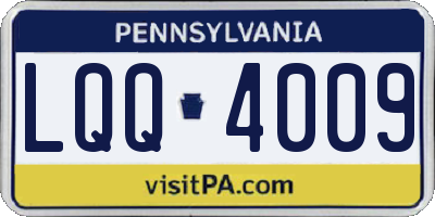 PA license plate LQQ4009
