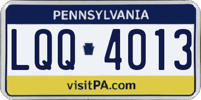 PA license plate LQQ4013