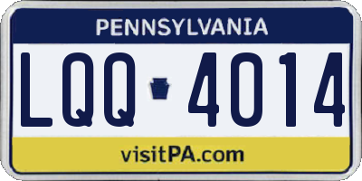 PA license plate LQQ4014