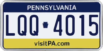 PA license plate LQQ4015
