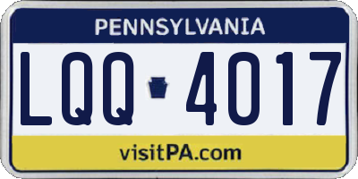 PA license plate LQQ4017