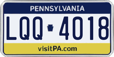 PA license plate LQQ4018