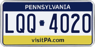 PA license plate LQQ4020