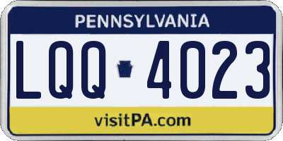 PA license plate LQQ4023